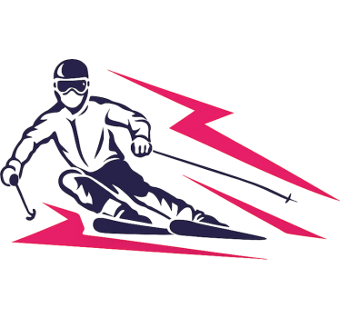 Adesivo sport estremo sciatore di discesa che va veloce - TenStickers