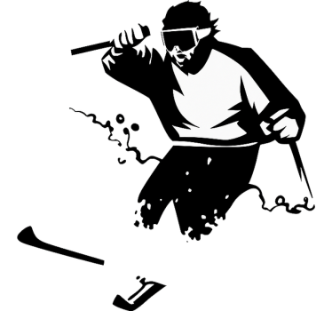 Adesivo sport estremo freerider nella neve profonda - TenStickers