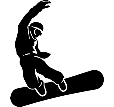Adesivo sport estremo snowboarder in aria - TenStickers