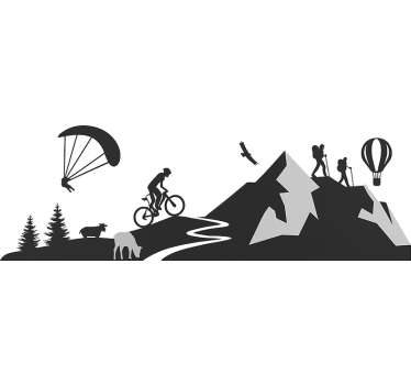 Adesivo per roulotte tutti gli sport di montagna - TenStickers