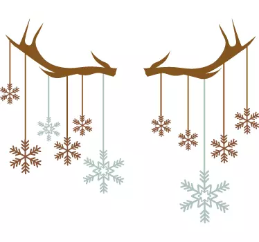 Adesivo Natale corni di renna - TenStickers