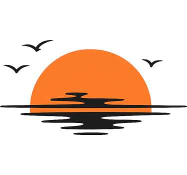 Adesivo per roulotte tramonto estetico - TenStickers
