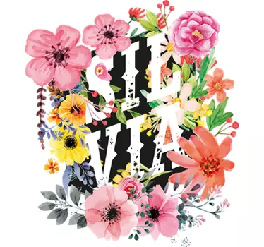 Adesivo fiori personalizzabile - TenStickers
