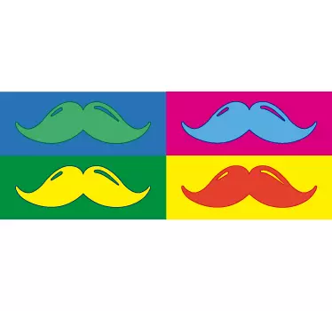 Adesivo decorativo pop art baffi - TenStickers