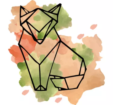 Adesivo volpe e macchie astratte - TenStickers