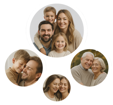Adesivo murale soggiorno immagini rotonde personalizzate - TenStickers