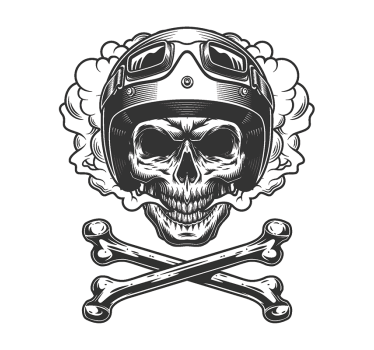 Adesivo per moto design dello scheletro della motocicletta - TenStickers
