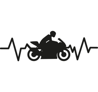 Adesivo per moto design del battito cardiaco della motocicletta - TenStickers