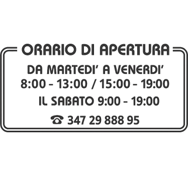 Vetrofanie orari di apertura con telefono - TenStickers
