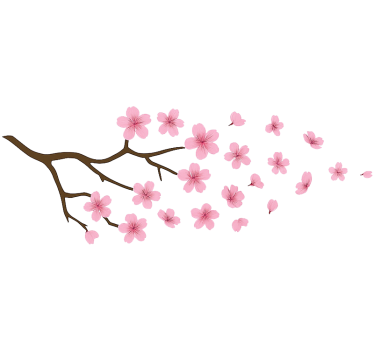 Adesivo per auto fiori di ciliegio rosa - TenStickers