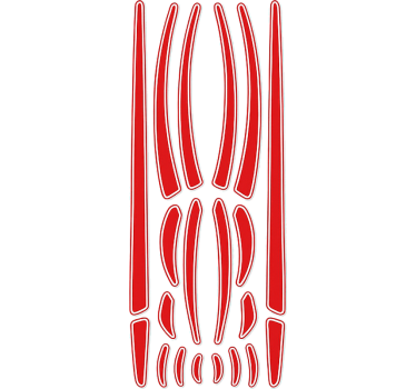 Adesivo per bici strisce rosse curve - TenStickers
