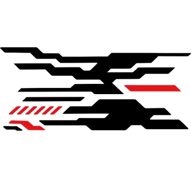 Adesivo per moto design futuristico rosso e nero - TenStickers