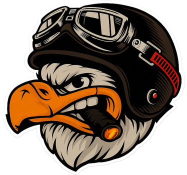 Adesivo per moto mascotte aquila biker - TenStickers