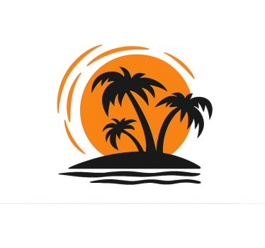 Adesivo per roulotte tramonto tropicale - TenStickers
