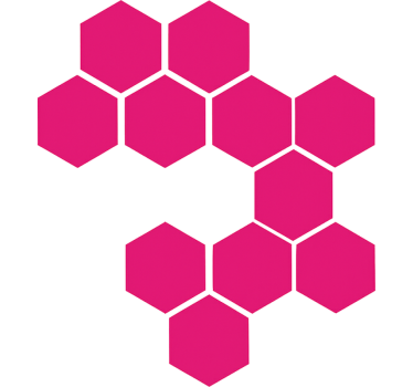 Adesivo per bici decalcomanie esagonali rosa - TenStickers