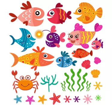 Adesivo per bambini con pesci - TenStickers