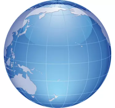 Sticker decorativo globo oceano Pacifico - TenStickers