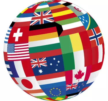 Sticker decorativo globo con bandiere - TenStickers