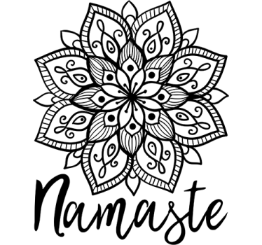 Adesivo murale floreale mandala Namaste - TenStickers