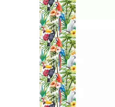 Sticker per porte uccelli e piante tropicali - TenStickers