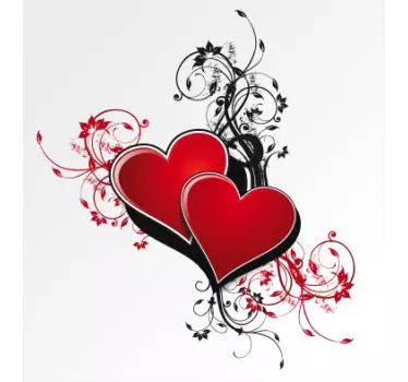 Sticker decorativo cuori San Valentino - TenStickers