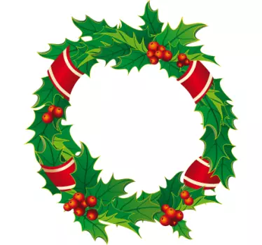 Sticker decorativo corona natale - TenStickers