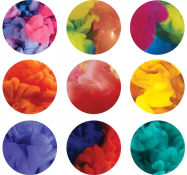 Adesivo decorativo cerchi astratti colorati - TenStickers