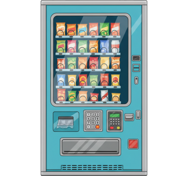 Adesivo per frigo macchina automatica blu - TenStickers