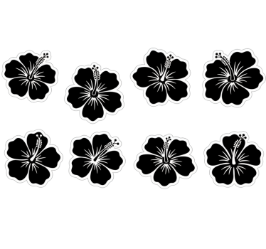 Adesivo per bici pacco fiori di ibisco - TenStickers