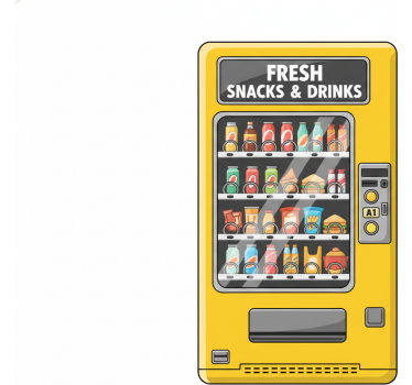 Adesivo per frigo macchina da vending gialla - TenStickers