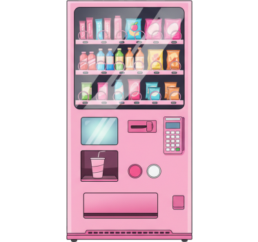 Adesivo per frigo macchina da vending rosa - TenStickers