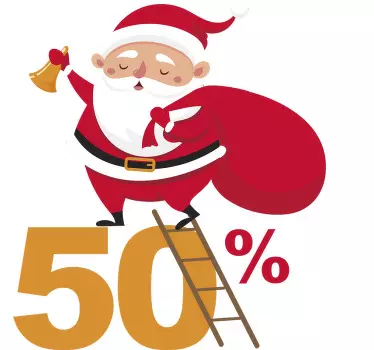 Sticker decorativo Babbo Natale con cartello 2 - TenStickers