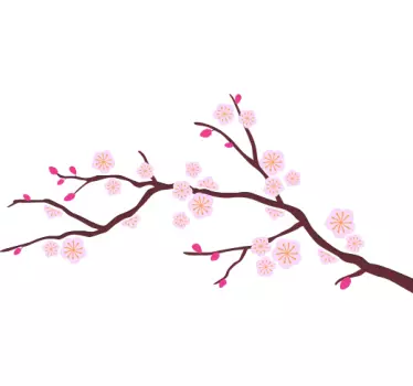 Sticker decorativo albero rosa - TenStickers