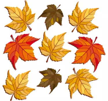 Set di 9 Sticker decorativo foglie di autunno - TenStickers