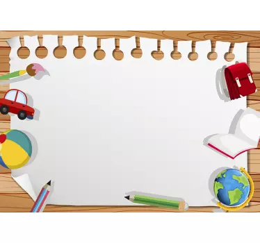 Adesivo murale lavagna bianca banco bambino - TenStickers