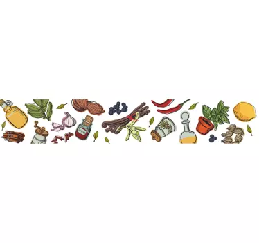 Greca adesiva per pareti cucina stile rustico - TenStickers
