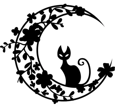 Sticker decorativo gatto sulla luna - TenStickers