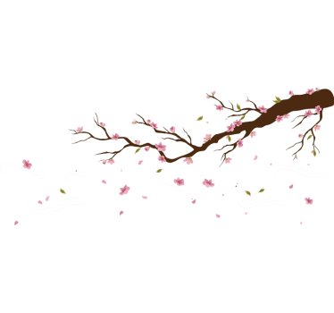 Adesivo murale fiori rosa al vento - TenStickers