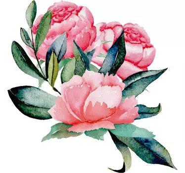 Adesivo murale fiori peonie - TenStickers