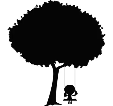 Sticker cameretta albero e bambina - TenStickers