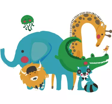 Adesivo per porta animali giungla - TenStickers