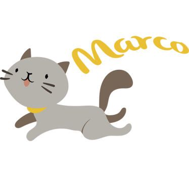 Sticker cameretta bambini gatto - TenStickers
