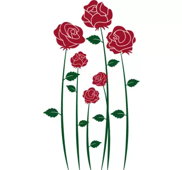 Adesivo murale rose rosse - TenStickers
