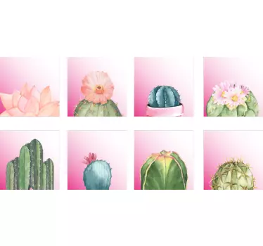 Adesivo murale vari tipi di cactus - TenStickers