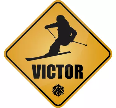Adesivo per porta sci con nome - TenStickers