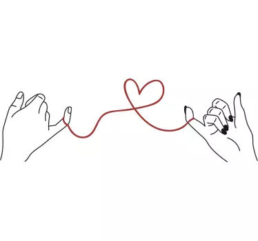 Adesivo murale San Valentino Il filo rosso - TenStickers