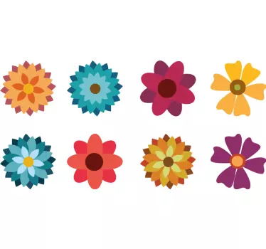 Adesivo per veicoli con fiori colorati - TenStickers