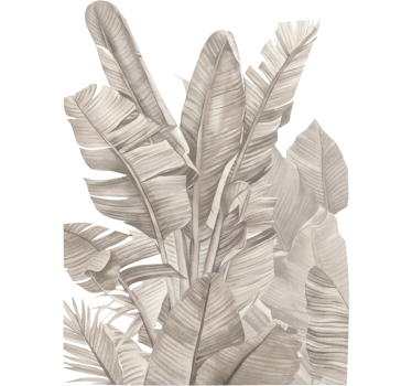 Adesivo per finestra foglie di palma beige - TenStickers