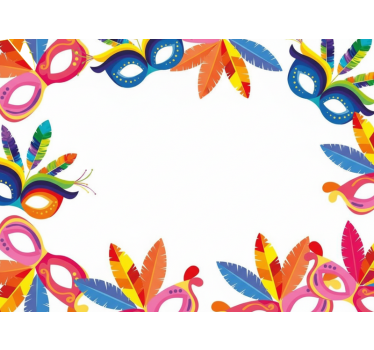 Vetrofanie cornice maschera festiva colorata - TenStickers
