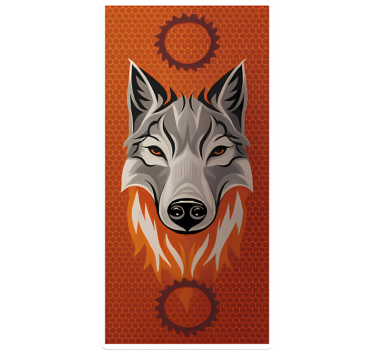 Adesivo per bici lupo arancione alpha - TenStickers